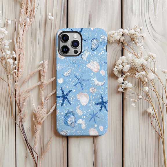 Nautical Seashell Starfish Beach Aesthetic Phone Case for iPhone 17 to 11 Pro Max