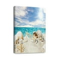thumbnail image 1 of Nautical Seashell & Starfish Wall Art Unique Ocean Beach Design, Rustic Shell Coastal Theme, Modern Canvas Prints, 12X16, 1 of 7