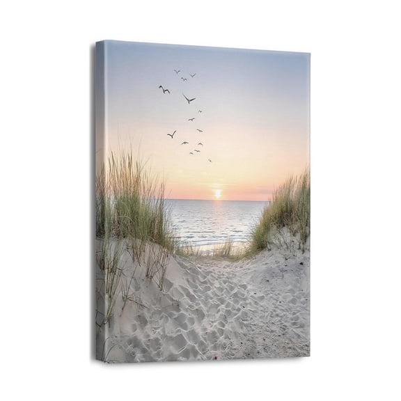 Nautical Serenity 12''x16'' Beach Pictures Wall Art for Bathrooms, Framed Seacoast Theme for Bedroom & Kitchen, Modern Coastal Pictures for Home, Eye-Catching Ocean Artwork Wall Décor.
