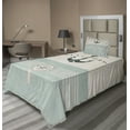 thumbnail image 1 of Ambesonne Nautical Fitted & Top Sheet Set with Sham, Vintage Marine Anchor, Seafoam Beige and Black, 1 of 4