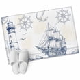 thumbnail image 1 of Nautical Ship Lighthouse Bathroom Mat 2x3 FT,Non Slip Small Kitchen Mat,Ocean Anchor Rudder Lines Art Washable Soft Backed Front Door Throw Rug Non-Shedding Indoor Outdoor Doormat for Entryway Sink, 1 of 9