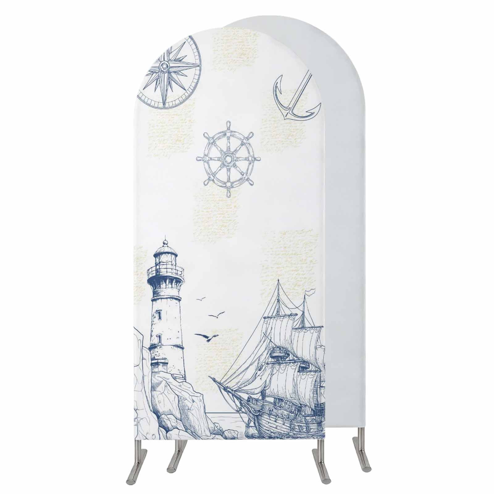 Nautical Ship Lighthouse Wedding Arch Cover,Stretchy Spandex Arch ...