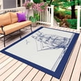 thumbnail image 1 of Nautical Ship Outdoor Rug 4x6 Ft, Non Slip Washable Area Rug, Blue Coastal Ocean Birds Boat Vintage Patio Rugs Carpet Runner, Large Floor Mat for Indoor/Outdoor Deck Porch Camping, 1 of 8