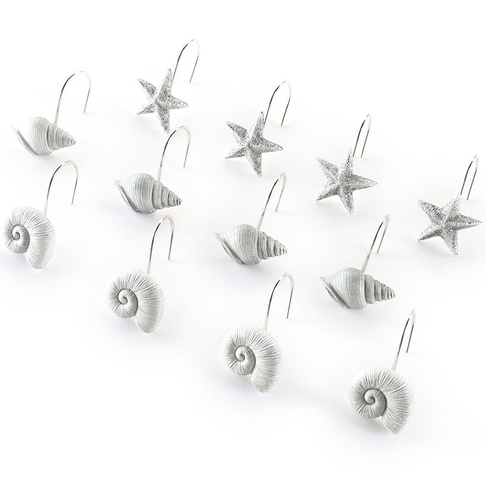 Nautical Shower Hooks Curtain Fasteners for Coastal Sea Beach House