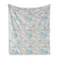 thumbnail image 1 of Nautical Soft Flannel Fleece Blanket, Pastel Toned Sea Shell Starfish Mollusk Seahorse Coral Reef Motif Design, Cozy Plush for Indoor and Outdoor Use, 60" x 80", Tan Turquoise White, by Ambesonne, 1 of 6