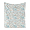 thumbnail image 1 of Nautical Soft Flannel Fleece Blanket, Pastel Toned Sea Shell Starfish Mollusk Seahorse Coral Reef Motif Design, Cozy Plush for Indoor and Outdoor Use, 70" x 90", Tan Turquoise White, by Ambesonne, 1 of 5