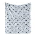 thumbnail image 1 of Nautical Soft Flannel Fleece Blanket, Summer Marine Themed Pattern with Whales and Fishes Underwater, Cozy Plush for Indoor and Outdoor Use, 60" x 80", Pastel Purple and Multicolor, by Ambesonne, 1 of 5