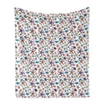 thumbnail image 1 of Nautical Soft Flannel Fleece Throw Blanket, Abstract Colorful with Seashells and Starfishes Pattern Summer Fun Graphic, Cozy Plush for Indoor and Outdoor Use, 50" x 60", Multicolor, by Ambesonne, 1 of 5