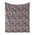 thumbnail image 1 of Nautical Soft Flannel Fleece Throw Blanket, Abstract Design Ornamental Fish Pattern Childish Doodle Style Print, Cozy Plush for Indoor and Outdoor Use, 60" x 80", Multicolor, by Ambesonne, 1 of 5