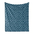 thumbnail image 1 of Nautical Soft Flannel Fleece Throw Blanket, Abstract Underwater Plants Silhouettes Navy Background Illustration, Cozy Plush for Indoor and Outdoor Use, 50" x 60", Petrol Blue and White, by Ambesonne, 1 of 5