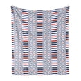 thumbnail image 1 of Nautical Soft Flannel Fleece Throw Blanket, Marine Pattern with Stripes Anchors Rope Sailor Navy Design, Cozy Plush for Indoor and Outdoor Use, 60" x 80", Night Blue Orange, by Ambesonne, 1 of 5