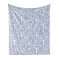 thumbnail image 1 of Nautical Soft Flannel Fleece Throw Blanket, Nautical Patterned Ocean Seashell Bottle Compass Life Fish Starfish Marine, Cozy Plush for Indoor and Outdoor Use, 70" x 90", Blue White, by Ambesonne, 1 of 5