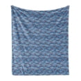 thumbnail image 1 of Nautical Soft Flannel Fleece Throw Blanket, Sailing Pattern with Sea Elements in the Ocean Waves, Cozy Plush for Indoor and Outdoor Use, 60" x 80", Blue White, by Ambesonne, 1 of 6