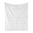 thumbnail image 1 of Nautical Soft Flannel Fleece Throw Blanket, Simplistic Design Continuous Pattern of Maritime of Small Motifs, Cozy Plush for Indoor and Outdoor Use, 60" x 80", Charcoal Grey and White, by Ambesonne, 1 of 5
