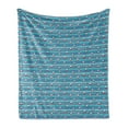 thumbnail image 1 of Nautical Soft Flannel Fleece Throw Blanket, Simplistic Design Sail Boats on Abstract Wavy Background in Aqua Color Palette, Cozy Plush for Indoor and Outdoor Use, 50" x 70", Multicolor, by Ambesonne, 1 of 6