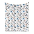 thumbnail image 1 of Nautical Soft Flannel Fleece Throw Blanket, Underwater Sea Life Animals Turtles Squid Whale and Jellyfish Nursery Cartoon, Cozy Plush for Indoor and Outdoor Use, 50" x 70", Multicolor, by Ambesonne, 1 of 5