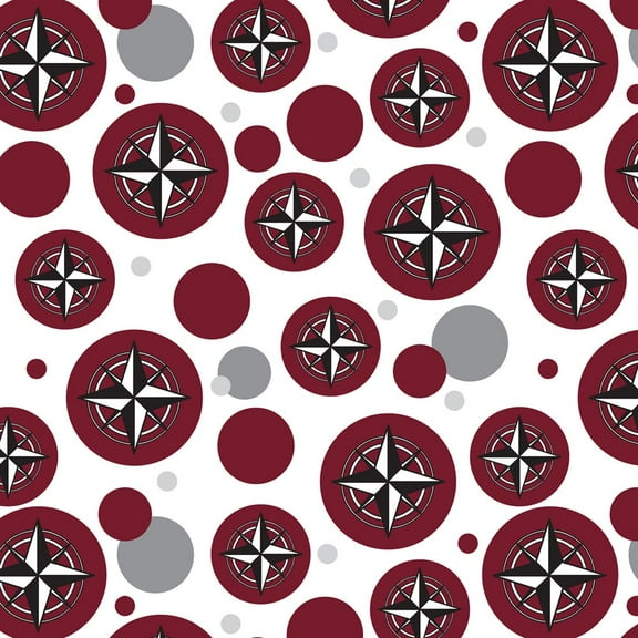 Nautical Star Maroon Direction Sailing Premium Gift Wrap Wrapping Paper Roll Pattern
