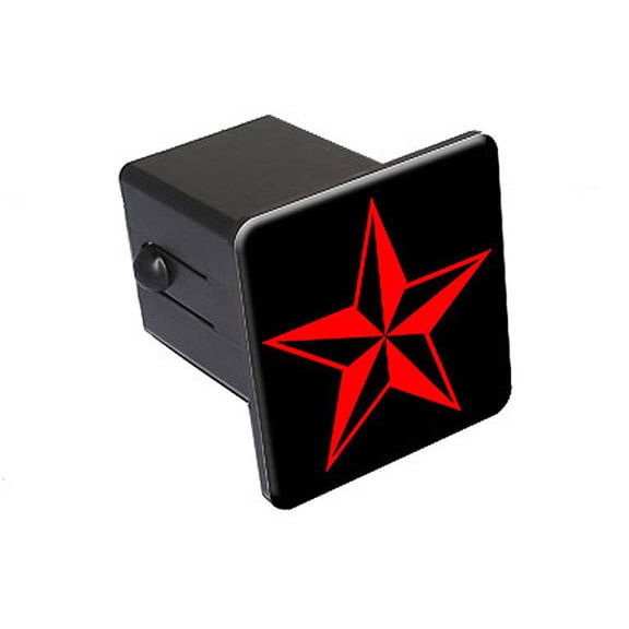 Nautical Star, Red 2" Tow Trailer Hitch Cover Plug Insert