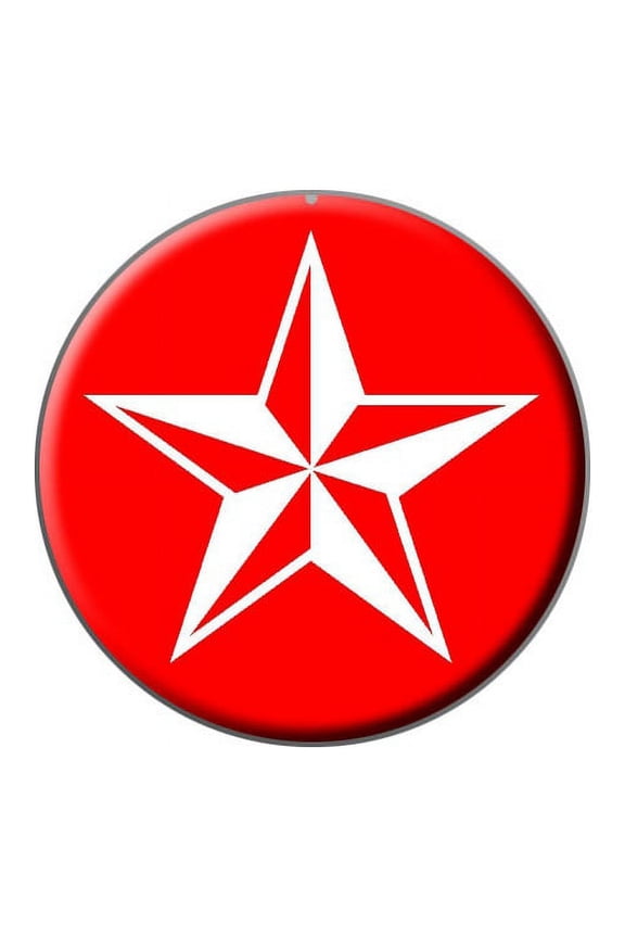 Nautical Star - Red Lapel Hat Pin Tie Tack Small Round