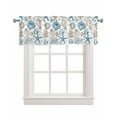 thumbnail image 1 of Nautical Starfish Linen Curtain Valance for Bedroom/Bathroom/Kitchen/Living/Dining Room Window,Coastal Ocean Starfish Shell Conch Seaweed Pocket Topper Drapes Decorative Cafe Drapery Panel 42"x12", 1 of 6