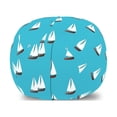 thumbnail image 1 of Nautical Storage Toy Bag Chair, Continuous Summery Marine Sailing Boats on Aqua Toned Backdrop, Stuffed Animal Organizer Washable Bag, Large Size, Deep Sky Blue White and Brown, by Ambesonne, 1 of 3