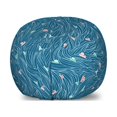 thumbnail image 1 of Nautical Storage Toy Bag Chair, Waves Ships Cartoon Nautical Sailboat Vacations Travel Pattern, Stuffed Animal Organizer Washable Bag, Small Size, Petrol Blue Jade Green, by Ambesonne, 1 of 3