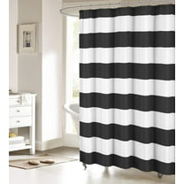 Nautical Stripe Design Shower Curtains Bathroom Accessories Waterproof Fabric Bath Decor Shower Curtain Set Black and White Small Stall Size 36"x72"