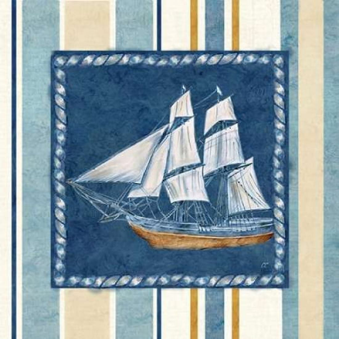 Nautical Stripe II Canvas Art - Cynthia Coulter (24 x 24)
