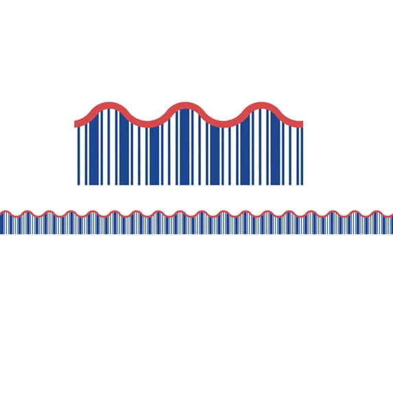 Nautical Stripe Scalloped Border, 39 Feet | Bundle of 10 Each