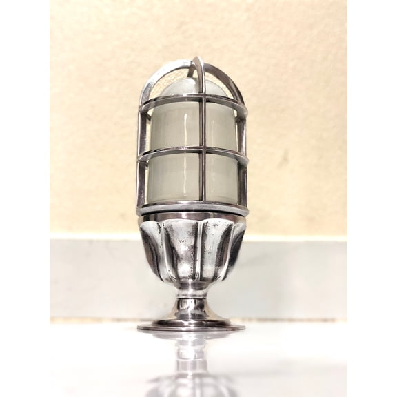 Nautical Style Decoration Solid Aluminum Metal Bulkhead Ceiling Wall Lamp Fixture with White Glass