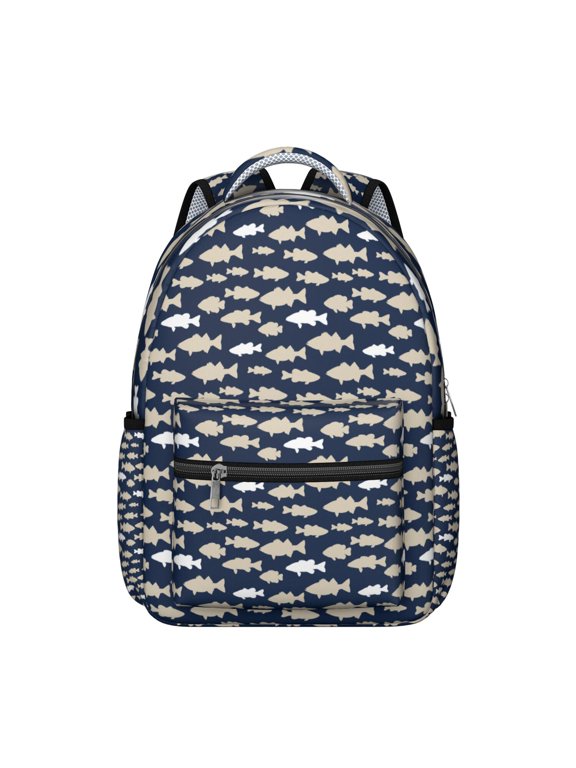 Nautical Summer Beach Backpack - Waterproof & Lightweight Daypack with Ergonomic S-Shaped Shoulder Straps, Coral-Themed Bookbag for Teens & Commuters