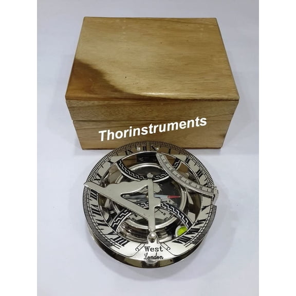 Nautical Sundial Compass Hand-Made West London Marine Working Compass Gift