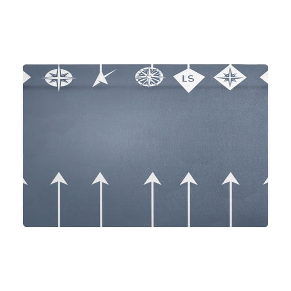 Nautical Symbols and Arrows Coffee Machine Mat Kitchen Dish Drying Matst Absorbent Water 11.8''x17.7''