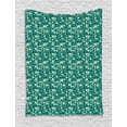thumbnail image 1 of Nautical Tapestry, Underwater Animal Composition with Hand Drawn Silhouettes of Fish, Wall Hanging for Bedroom Living Room Dorm Decor, 40W X 60L Inches, Teal Dark Teal and Cream, by Ambesonne, 1 of 5