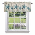 thumbnail image 1 of Nautical Teal Starfish Valance Curtain for Windows Ocean Corals Compass Retro Brown Map Rod Pocket Curtain Valances Short Window Treatments Panels for Kitchen Bathroom Laundry Basement 42 x 12 Inch, 1 of 9