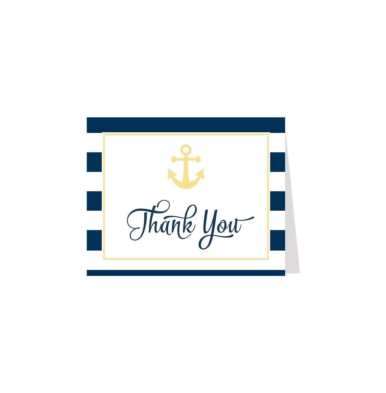 Nautical Thank You Cards Bridal Shower Birthday Party Baby Sprinkle
