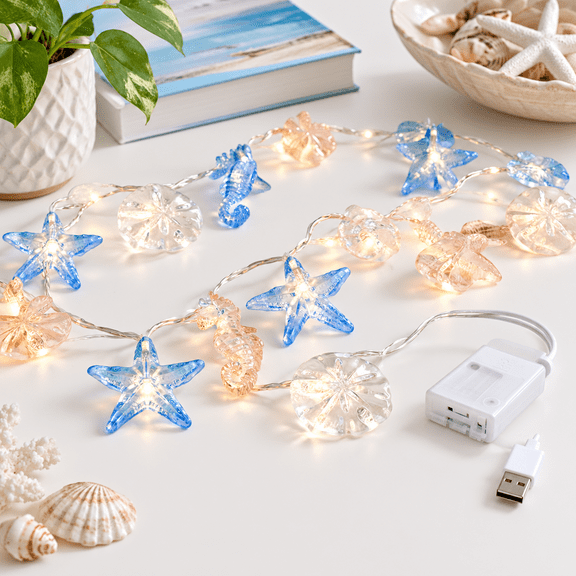 Nautical Themed 3D Creature LED String Lights, 10 ft with 30 LEDs