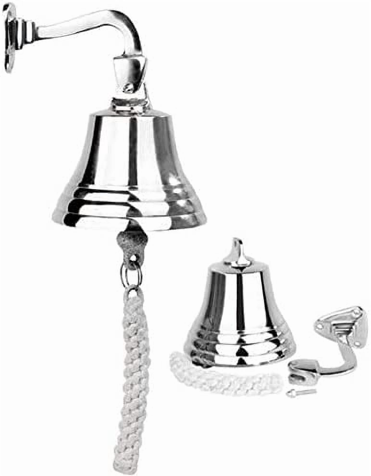 Nautical Themed Silver Ship Bell Ringer Wall Mounted Traditional Door Ship Bell