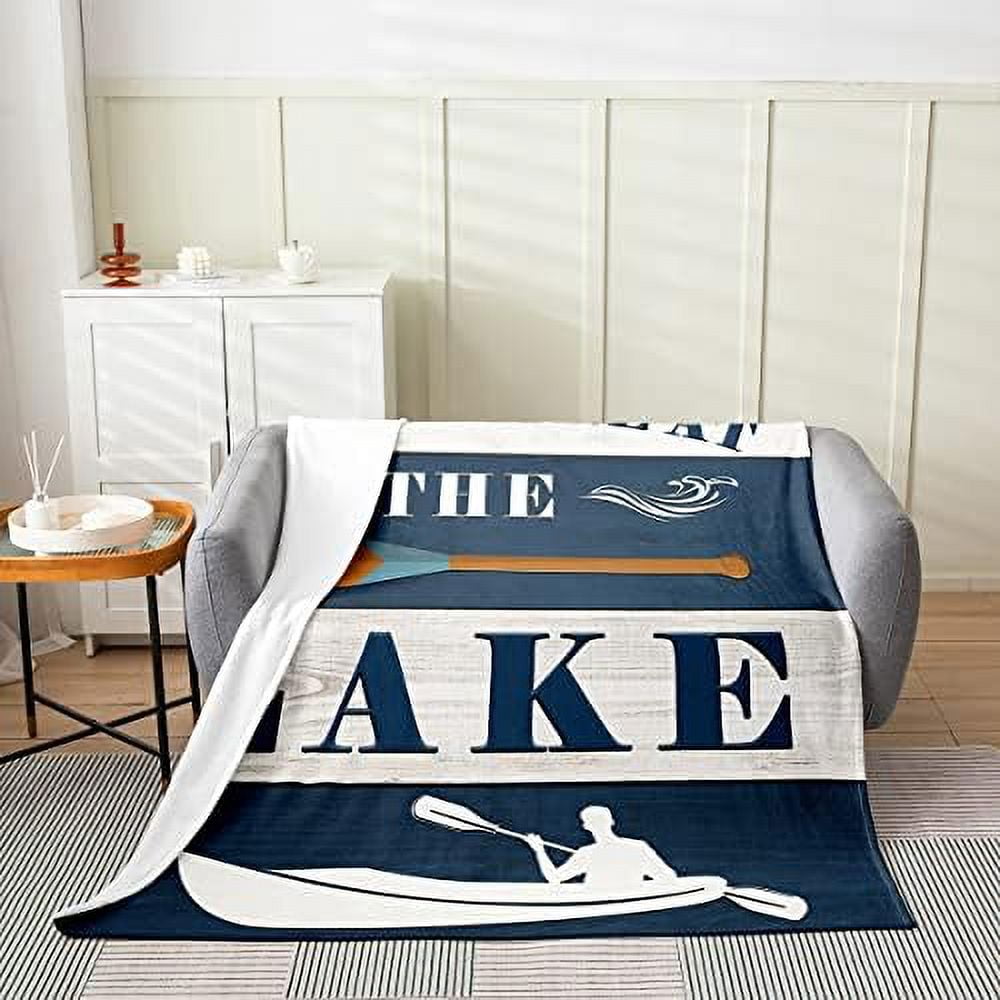 Nautical Themed Throw Blanket Colorful Cartoon Oar Anchor Rudder Fleece