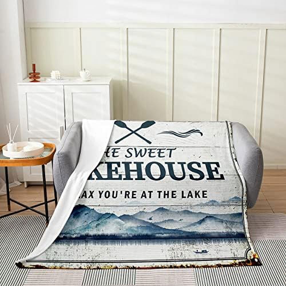 Nautical Themed Throw Blanket Colorful Cartoon Oar Anchor Rudder Fleece