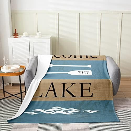 Nautical Themed Throw Blanket Colorful Cartoon Oar Anchor Rudder Fleece