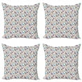 thumbnail image 1 of Ambesonne Nautical Throw Pillow Cover 4 Pack, Seashells Starfishes Art, 24", Multicolor, 1 of 2