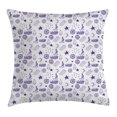 thumbnail image 1 of Nautical Throw Pillow Cushion Cover, Hand Drawn Boat Stars Flying Gulls Crescent Moon Shell Waves Kids Girls Cute Pattern, Decorative Square Accent Pillow Case, 18 X 18 Inches, Purple, by Ambesonne, 1 of 2