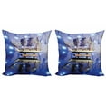 thumbnail image 1 of Ambesonne Nautical Throw Pillow Cover 2 Pack, Model of a Ship with Sails, 18", Blue and Brown, 1 of 6