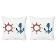 thumbnail image 1 of Ambesonne Anchor Throw Pillow Cover 2 Pack, Nautical Steering Wheel, 16", Pink Blue, 1 of 5