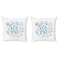 thumbnail image 1 of Ambesonne Nautical Throw Pillow Cover 2 Pack, Marine Words with Fish, 24", Pale Blue Navy Blue, 1 of 2