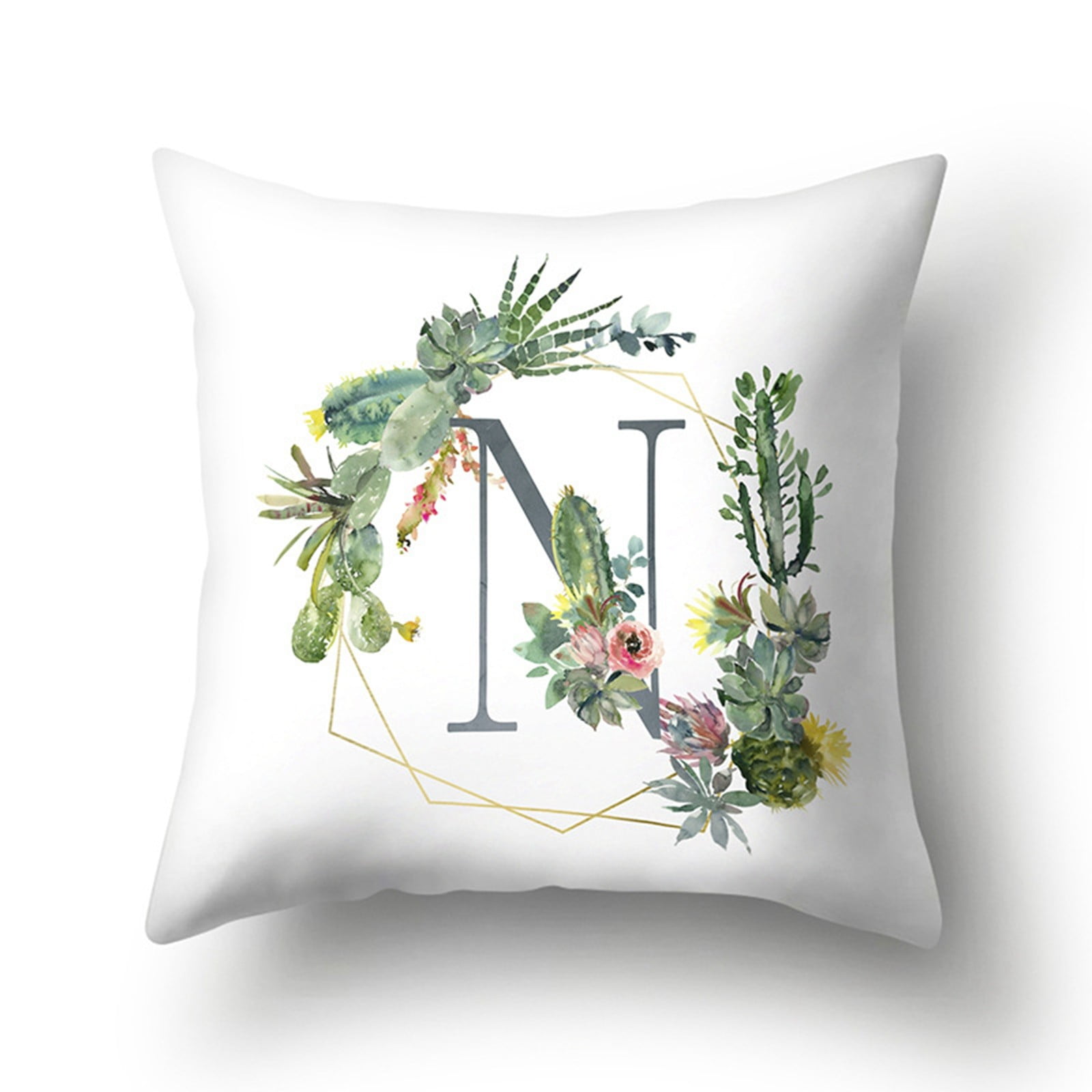 Nautical Throw Pillows for Couch Green Succulent Flowers English