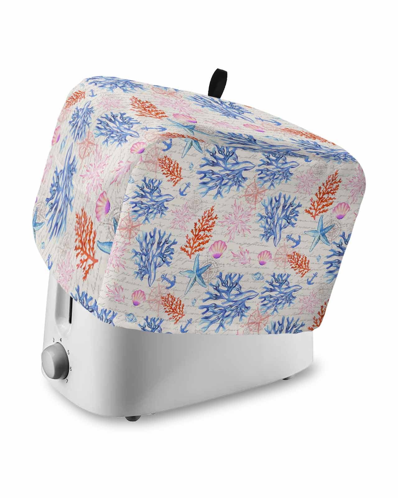 Nautical Toaster Cover 4 Slice, Ocean Retro Coral Shell Anchor Starfish ...