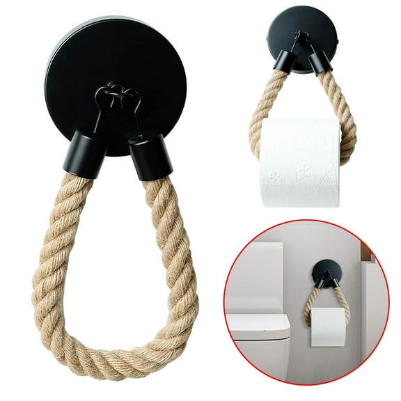 Nautical Towel Ring,Industrial Pipe Rope Towel Ring Wall Mounted Rustic Hand Towel Holder Bathroom Decor