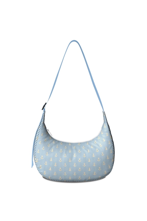 Nautical Travel Shoulder Bag – Durable Water-Resistant Purse with Ocean, Anchor, Waves & Lighthouse Print, Lightweight Crossbody Tote for Marine Lovers, Beach Trips, and Summer Voyages